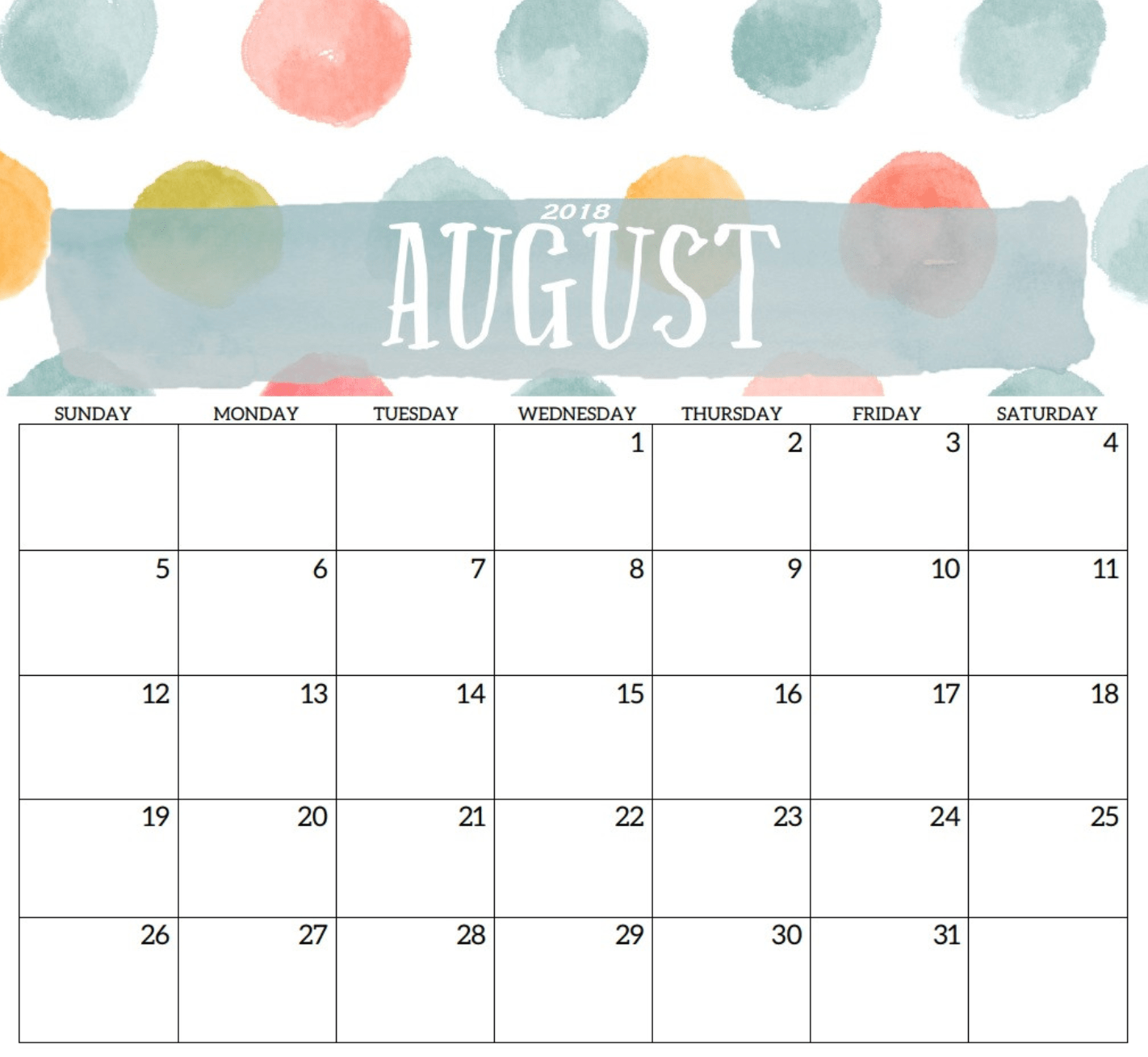 August Calendar